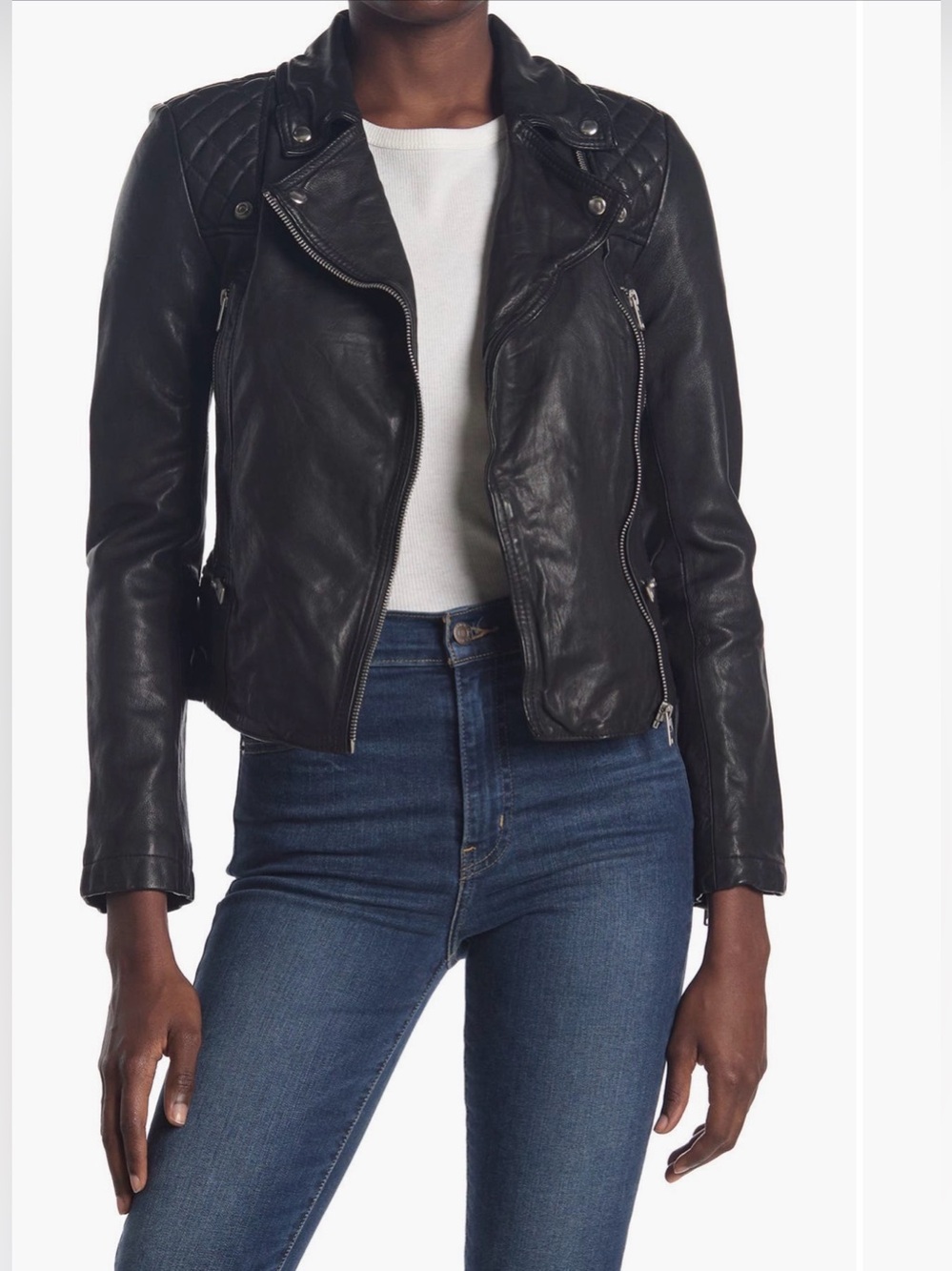 AllSaints Catch Crop Biker Jacket: SZ 4